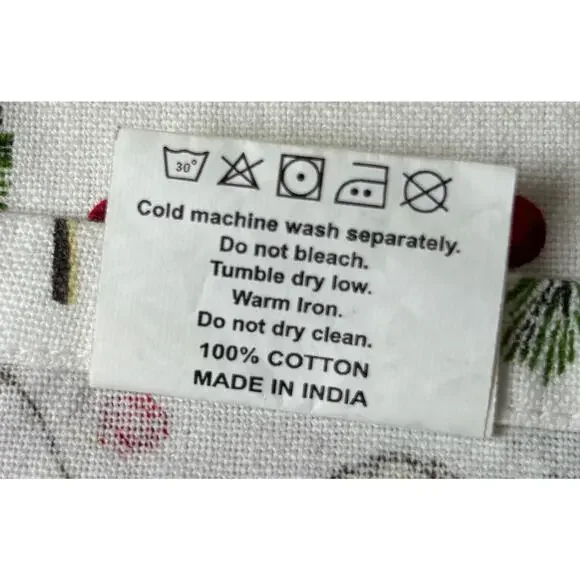 Urban Villa Christmas Cloth Napkins Set of 10 Poinsettia Pinecone Cotton Holiday - Picture 7 of 7